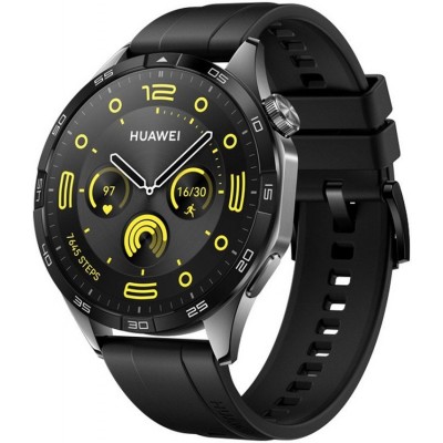 Huawei Watch GT 4 46mm (Black Fluoroelastomer Strap)